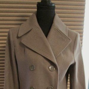 Kenneth Coal Reaction Wool Peacoat | Poly Brown | Poly Liner | Button Down Front